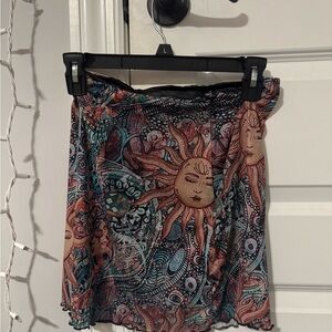 Bohemian Sun Print Skirt - Multicolor